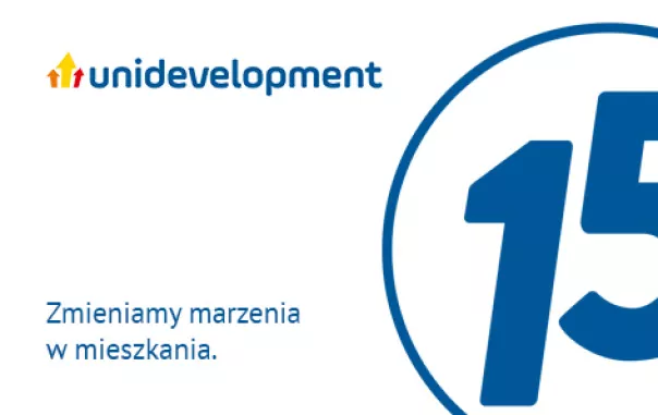 baner informacyjny dotyczący 15- lecia unidevelopmentu